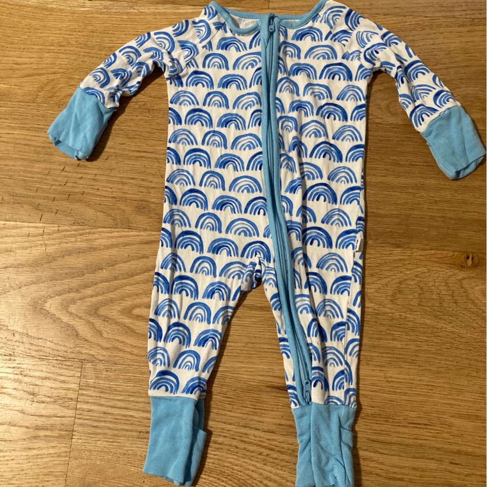 Newborn Blue Rainbow Little Sleepies Bamboo Zippy